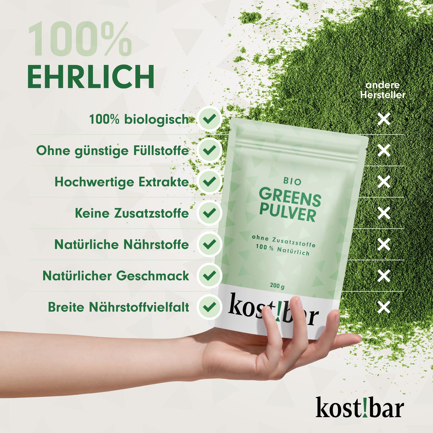 kost!bar BIO Greens Pulver