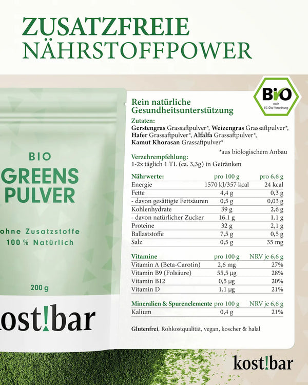 kost!bar BIO Greens Pulver [60 Portionen]