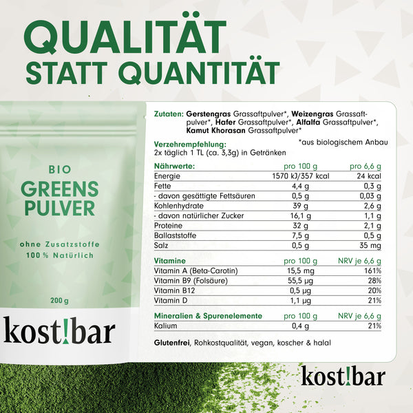 kost!bar BIO Greens Pulver [200g]
